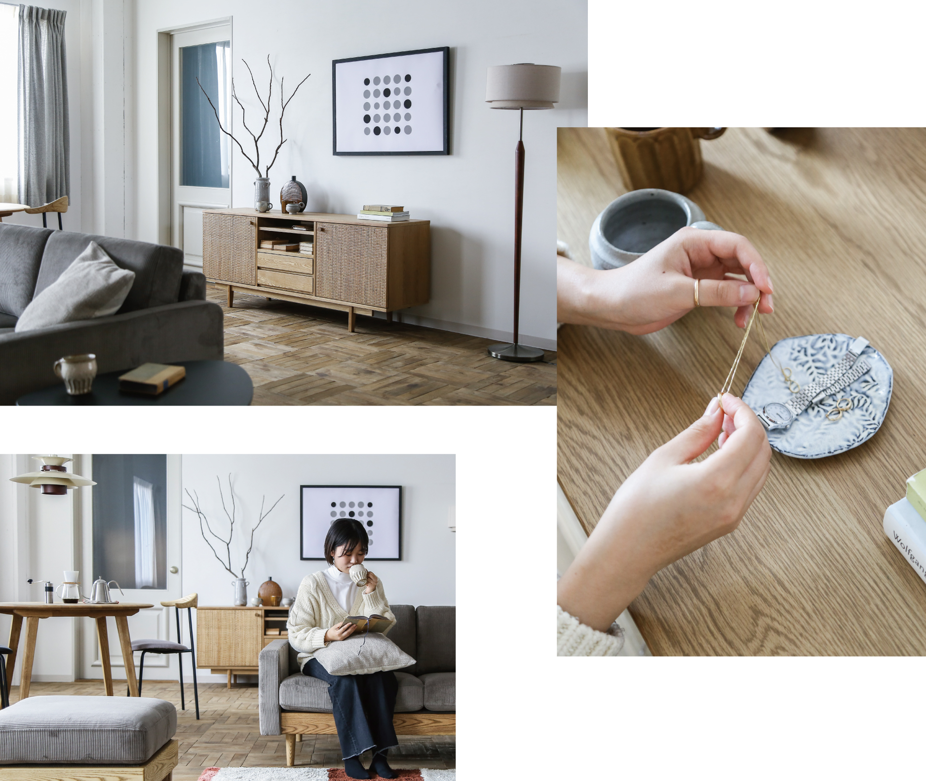 雑貨の飾り方を意識したリビングの写真