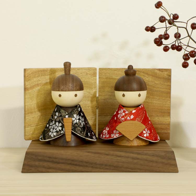 木製ひな人形セット ササキ工芸 木製ひな人形DXセット 桐箱入り 天然木 TOY-HINA-DX