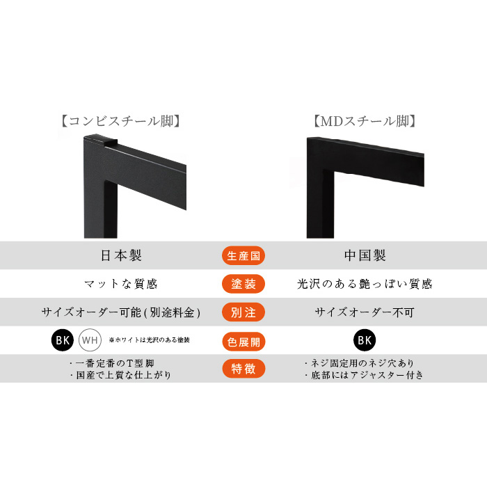 【ダイニング用】 コンビスチール脚　※2本1組