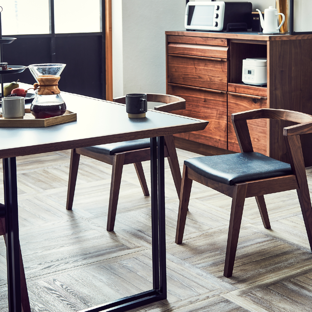 【OUTLET】メグロ ダイニングテーブル 幅180 ウォールナット・ブラック