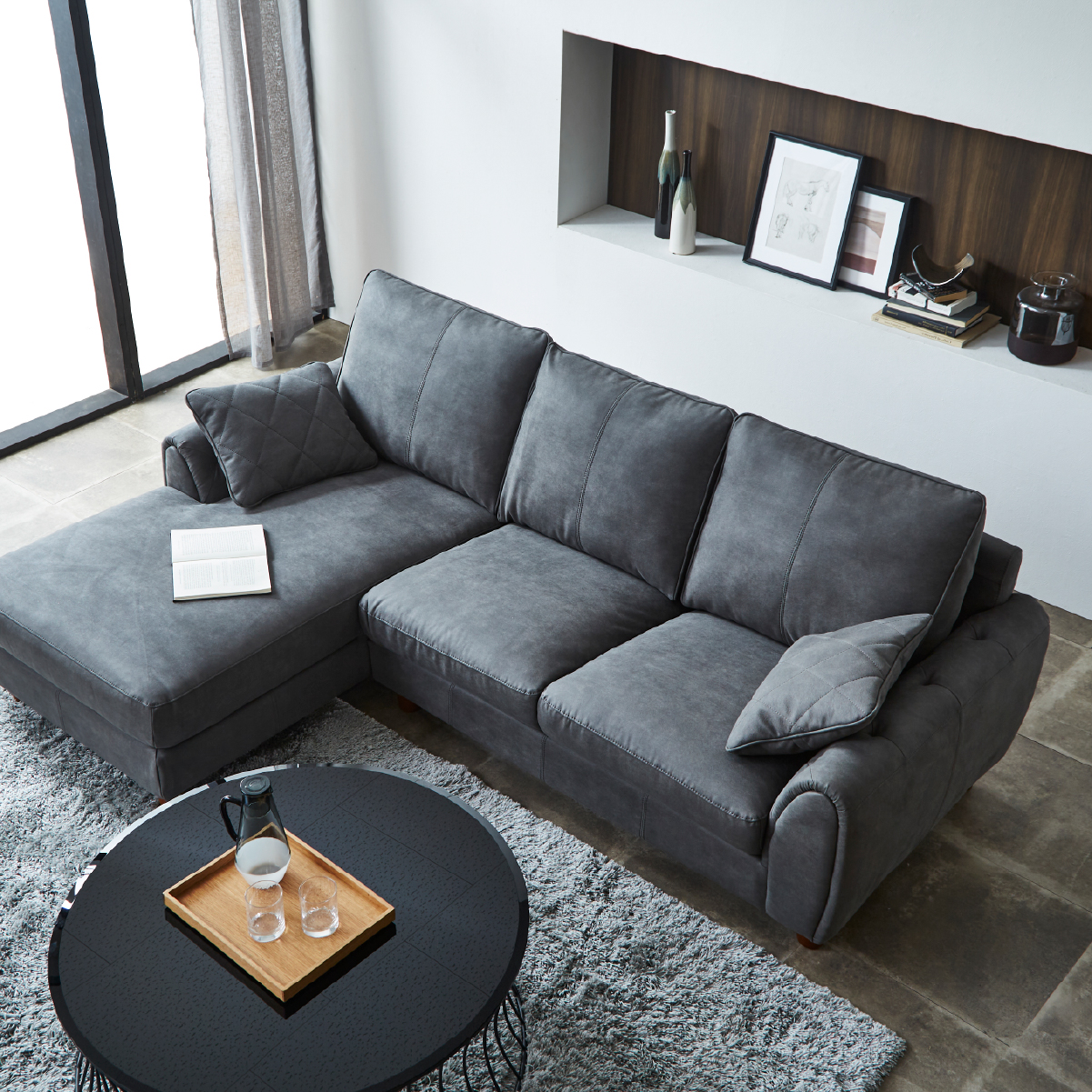 ヘンリー 右カウチソファ 幅218cm ｜関家具公式通販サイト