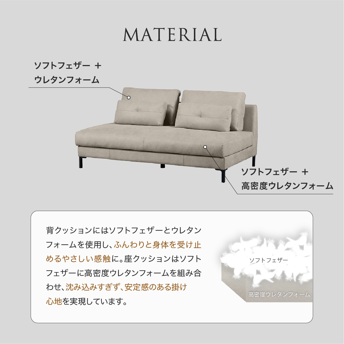 アデルーナ　2人掛けソファ　幅161cm