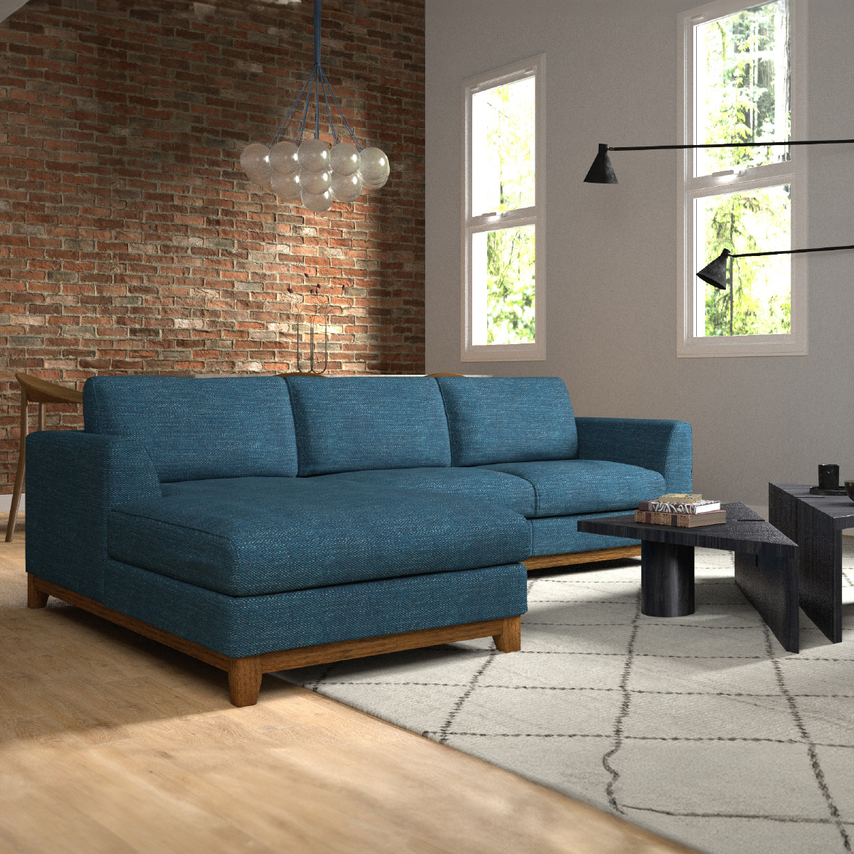 ブリスト　右カウチソファ　幅240cm