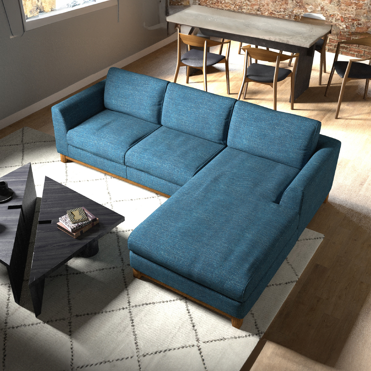 ブリスト　左カウチソファ　幅240cm