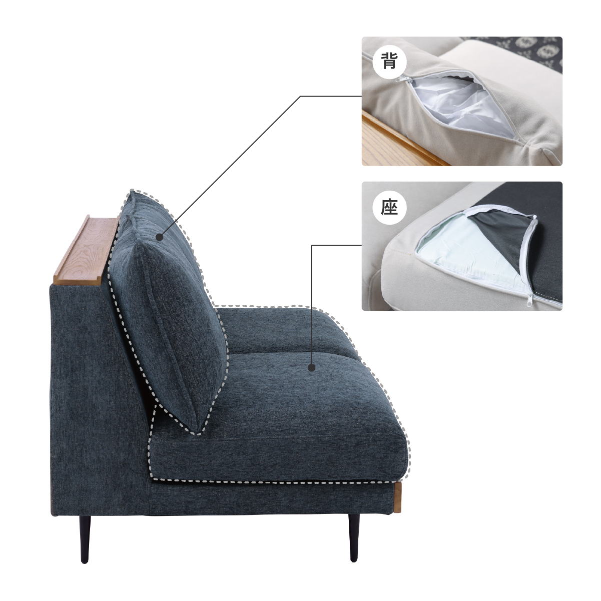 アリシア 3P PC06 モスグリーン ｜家具・インテリア通販の関家具【公式】