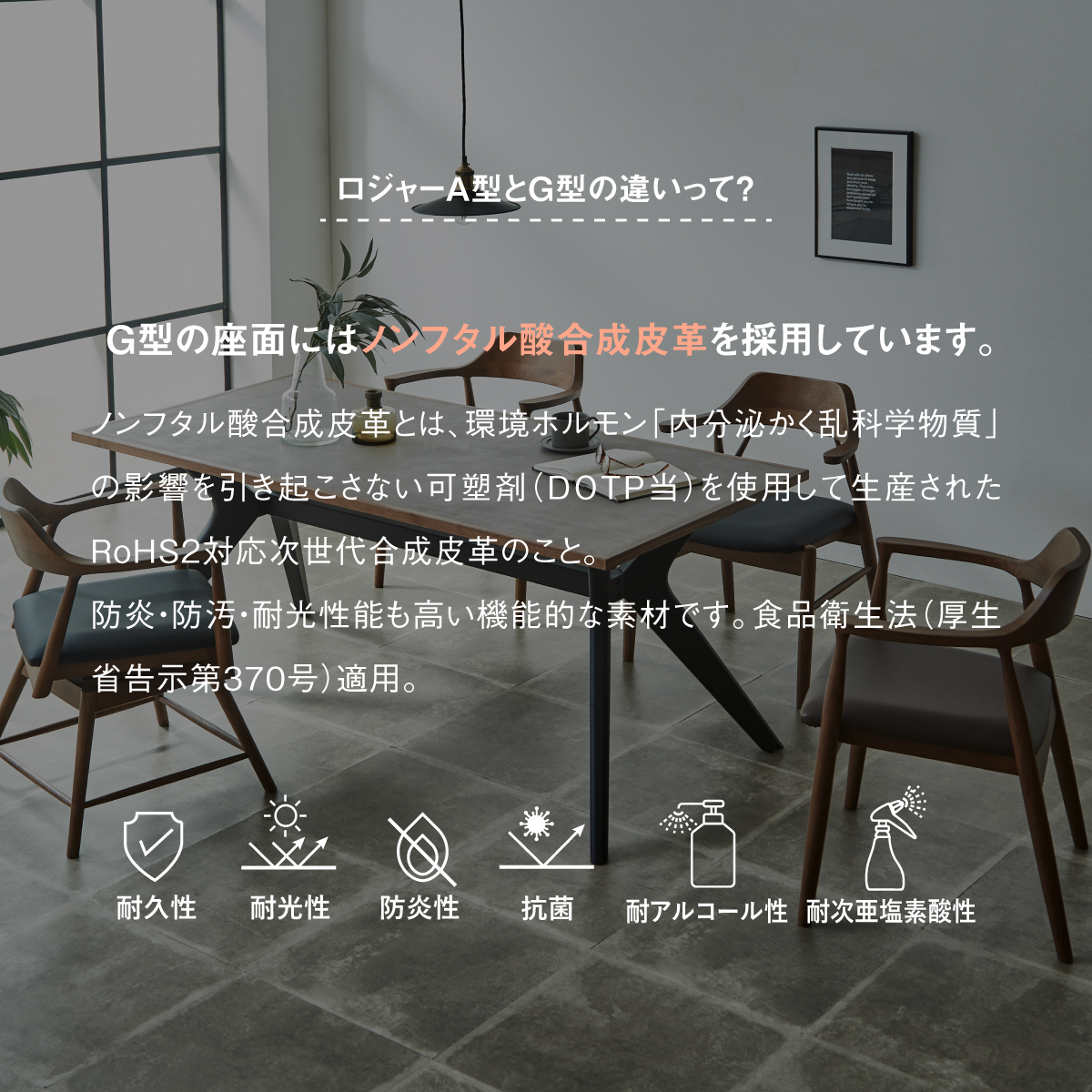 DC ロジャーG WN /座面PVC-BR (ｲﾘ2) ｜家具・インテリア通販の関家具