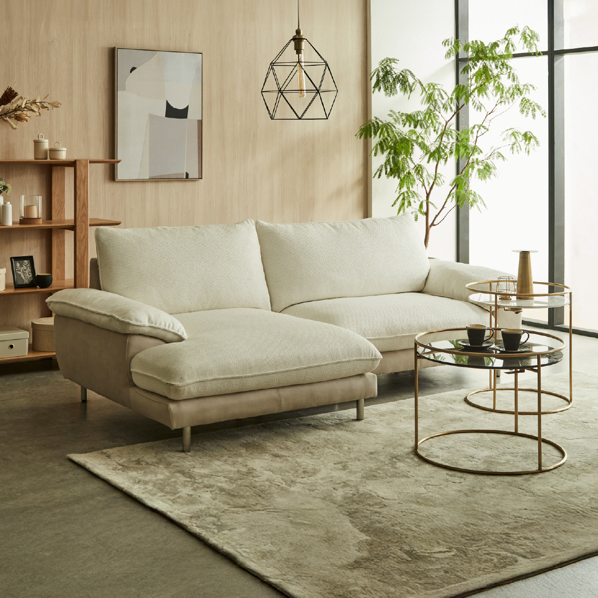 クレアージュ　カウチソファ　幅241cm