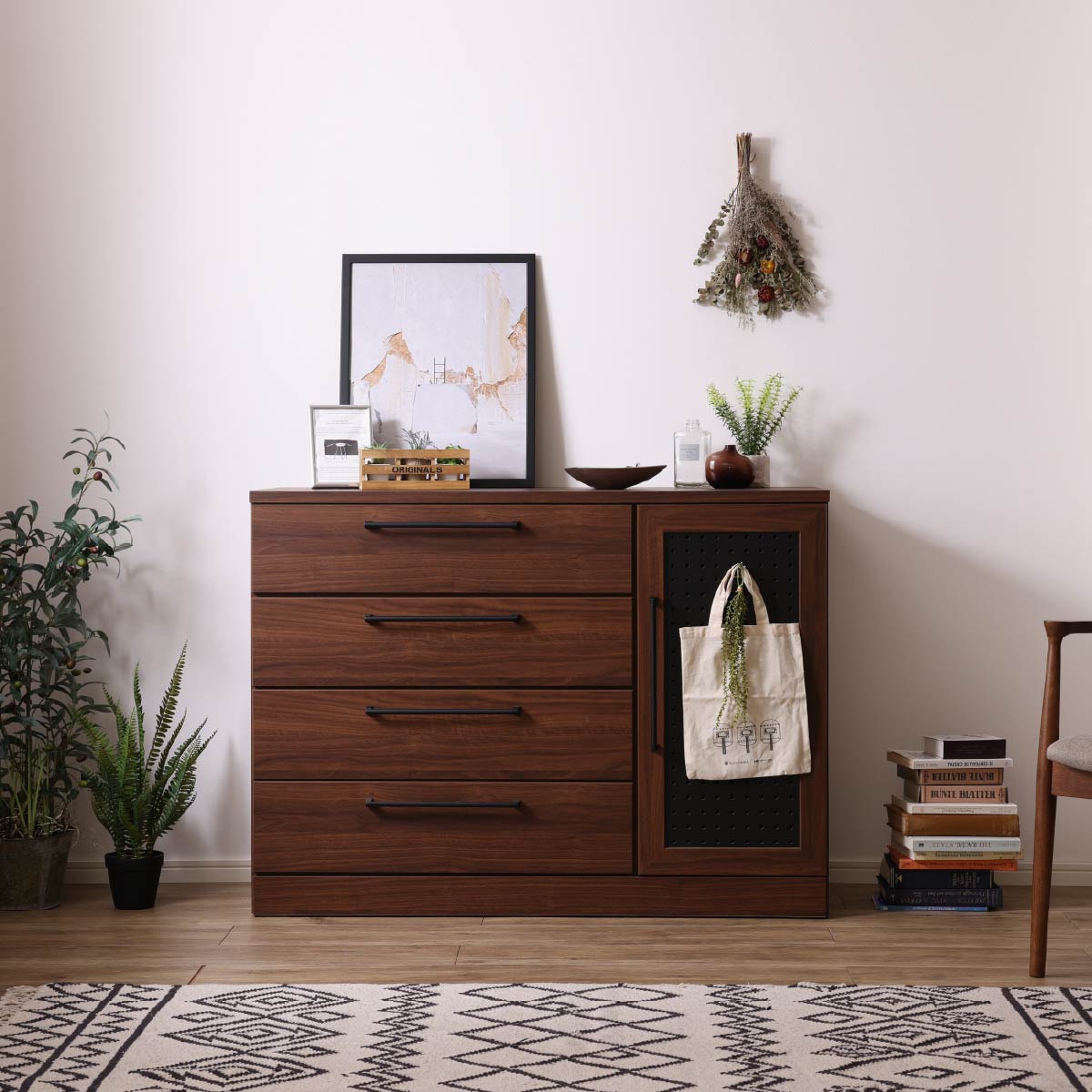 120Lキャビネット ﾌｧｰｽﾄ (OAK/WH) ｜家具・インテリア通販の関家具【公式】