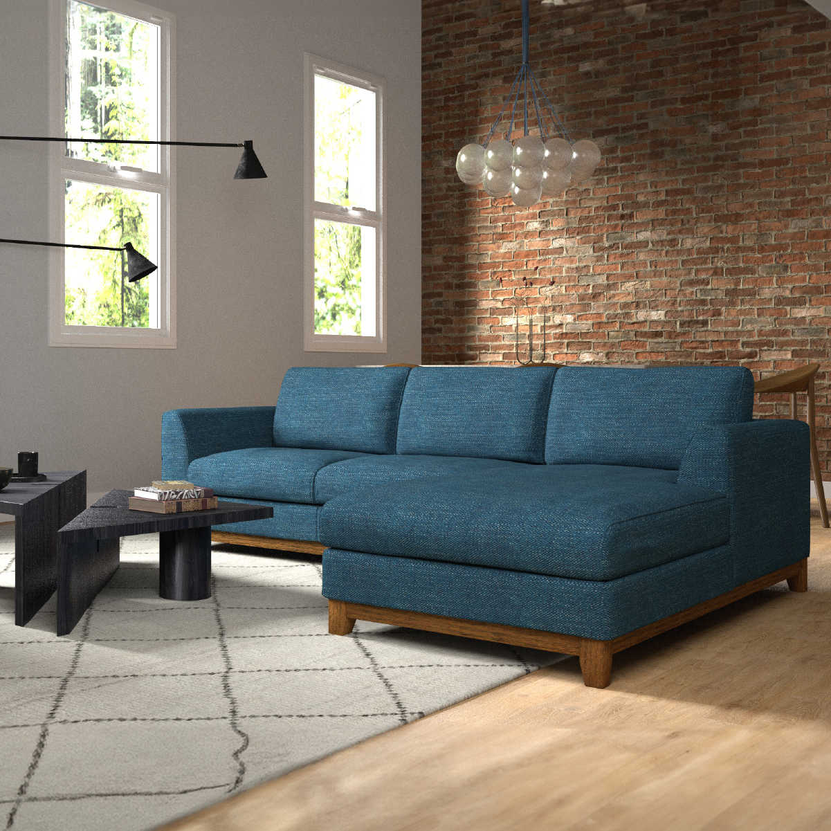 ブリスト　左スモールカウチソファ　幅219cm