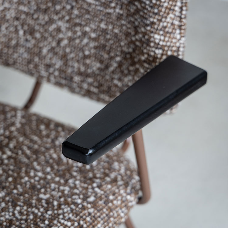 アボック ダイニングチェア 肘付 カラー脚