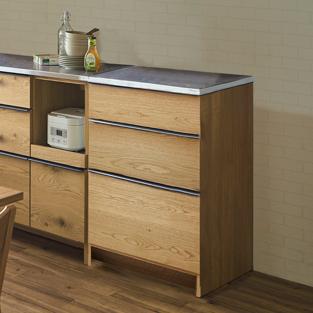 ◆オートマチック　カウンター◆動作保障します! オウルⅢ カウンター 幅70cm 引き出し｜家具・インテリア通販の関家具