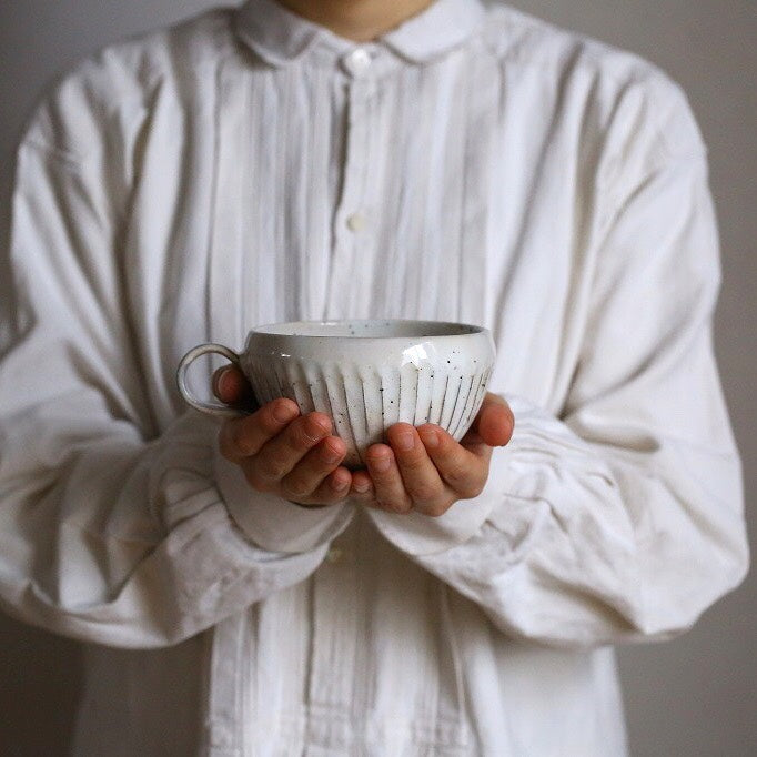 粉引削ぎ目ペアスープマグ