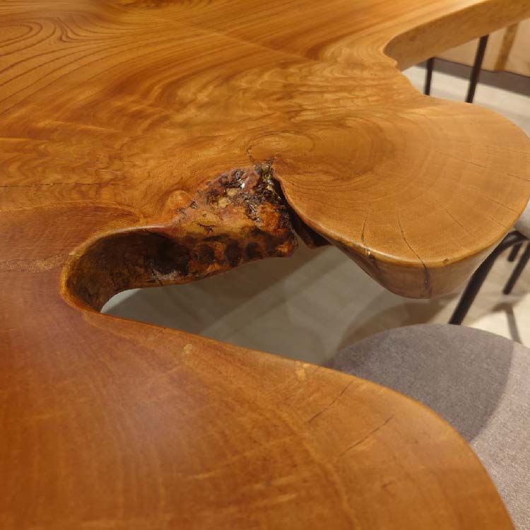 【SOLD OUT】一枚板　ケヤキ　102　(W2105)　ダイニングテーブル