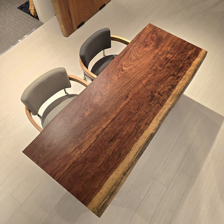 一枚板　ブビンガ　712-1/2-5-2　(W170cm)　アウトレット品　ダイニングテーブル