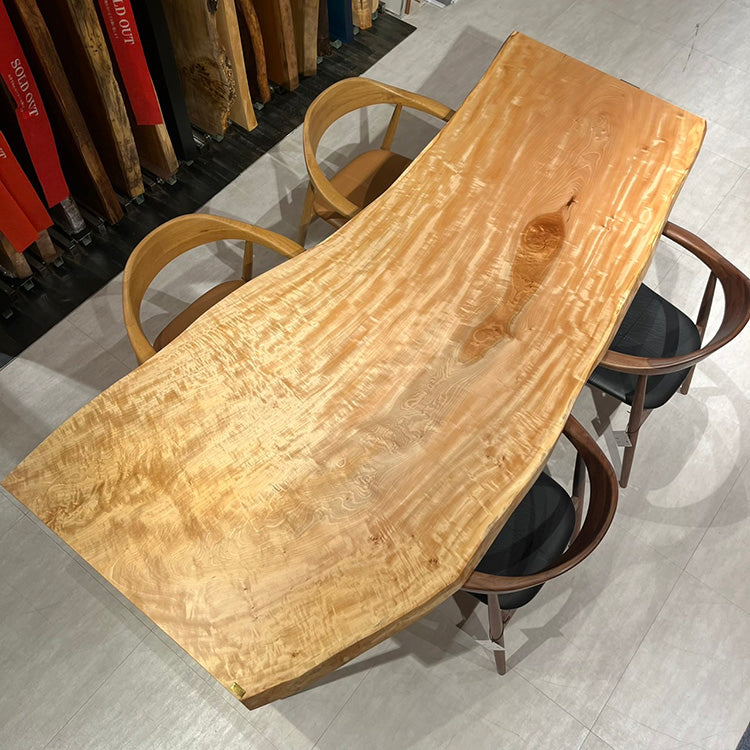 一枚板　トチ(杢)　CN-C1003-2812　(W225cm)　ダイニングテーブル