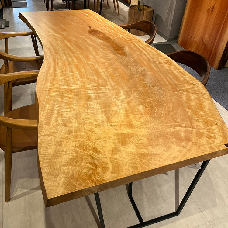 一枚板　トチ(杢)　CN-C1003-2812　(W225cm)　ダイニングテーブル