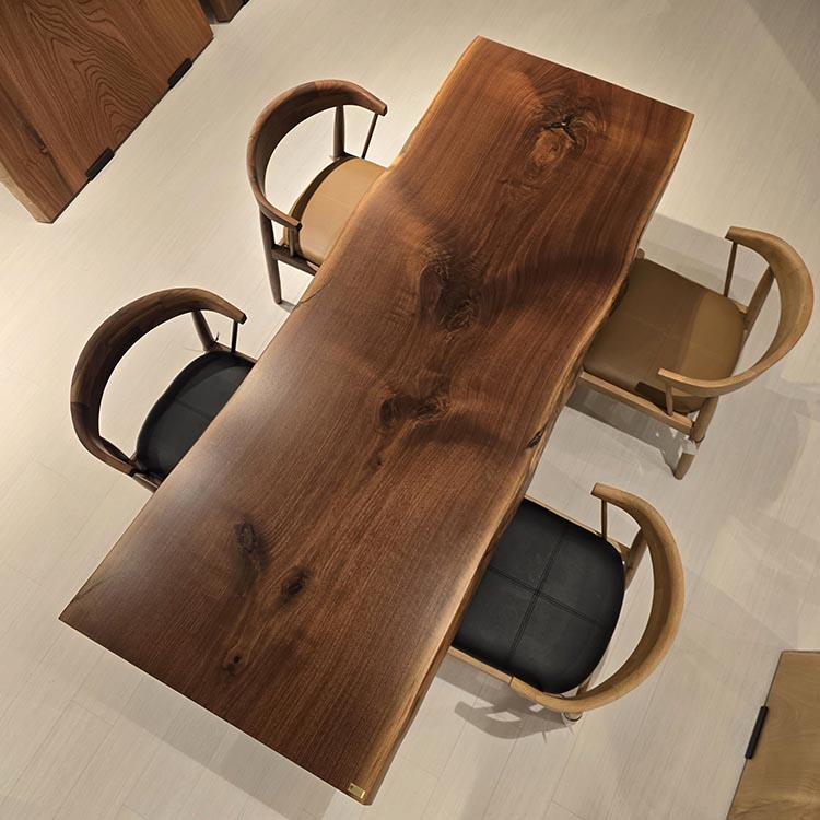 一枚板　ウォールナット　25362-1-5　(W195cm)　アウトレット品　ダイニングテーブル