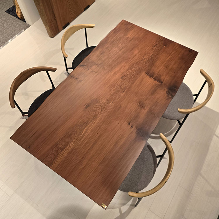 一枚板　レッドウッド　1704-4　(W166cm)　アウトレット品　ダイニングテーブル