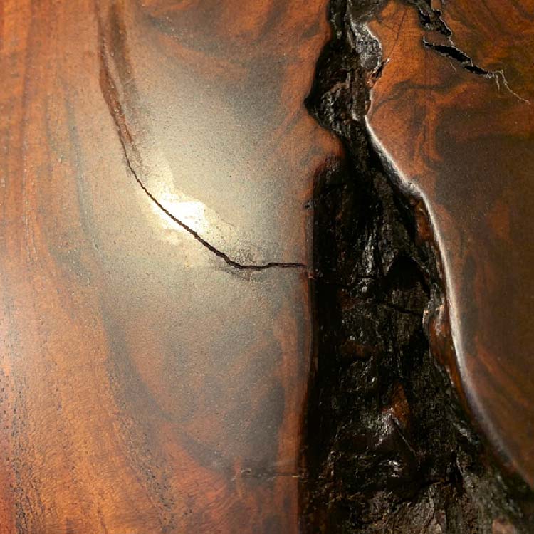 【SOLD OUT】一枚板　クラロウォールナット　P7-7　(W190cm)（杢）ダイニングテーブル