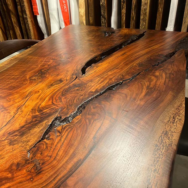 【SOLD OUT】一枚板　クラロウォールナット　P7-7　(W190cm)（杢）ダイニングテーブル