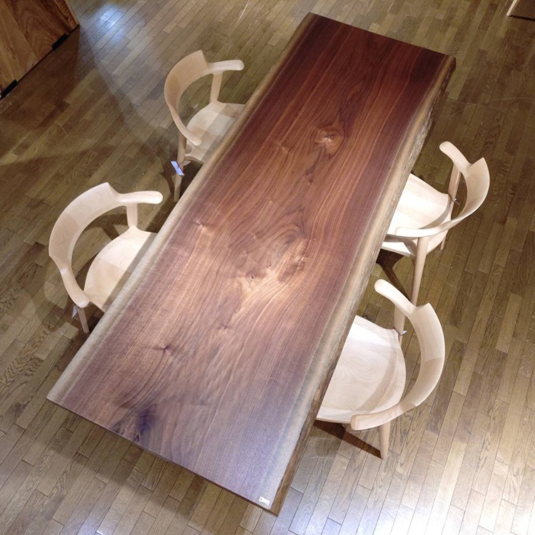 一枚板　ウォールナット　B52-11-2　(W230cm)　アウトレット品　ダイニングテーブル