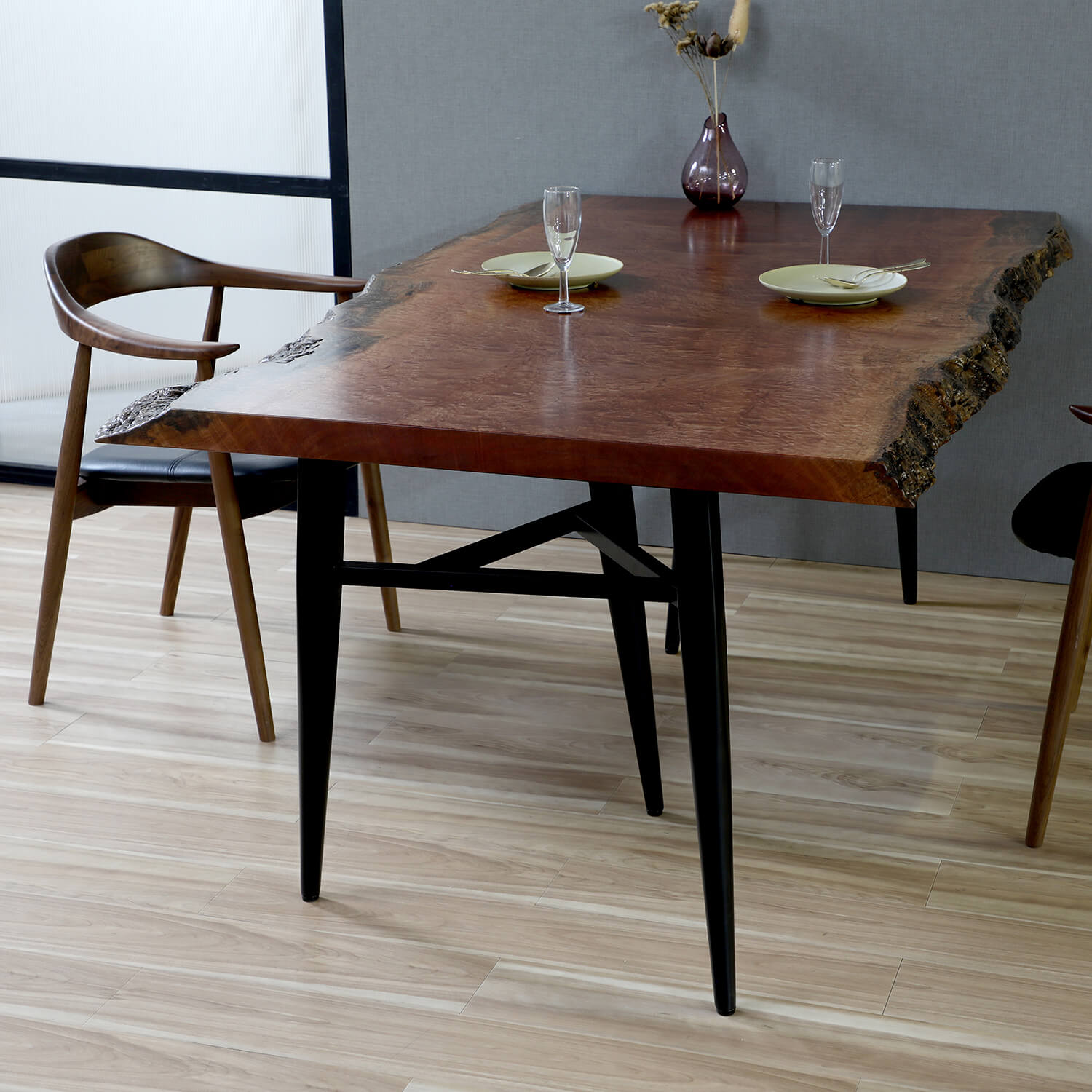 【ダイニング用】ガネシア　スチール脚　ブラック ※2本1組