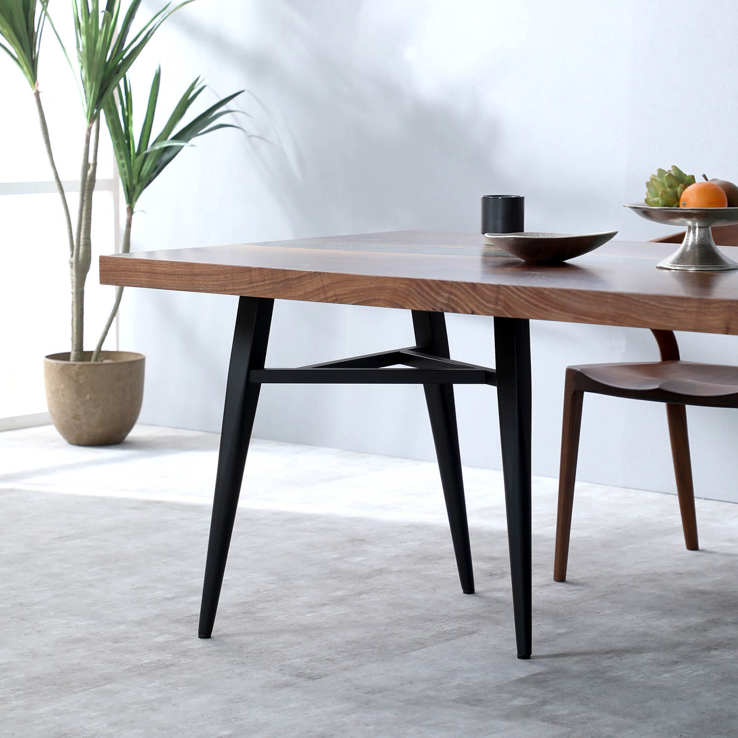 【ダイニング用】ガネシア　スチール脚　ブラック ※2本1組