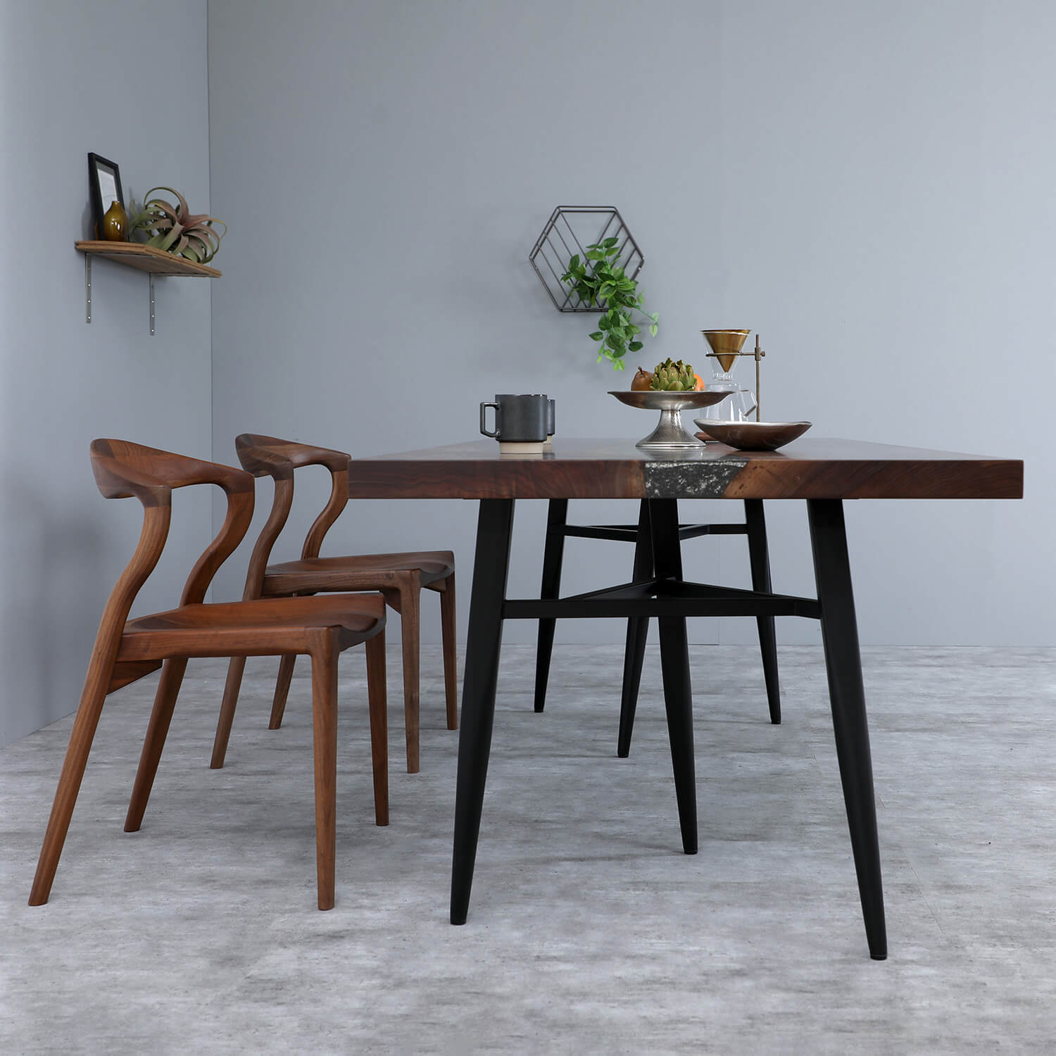 【ダイニング用】ガネシア　スチール脚　ブラック ※2本1組