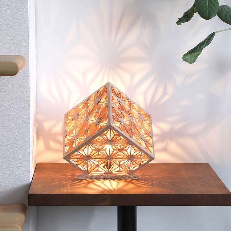 組子照明 キューブ