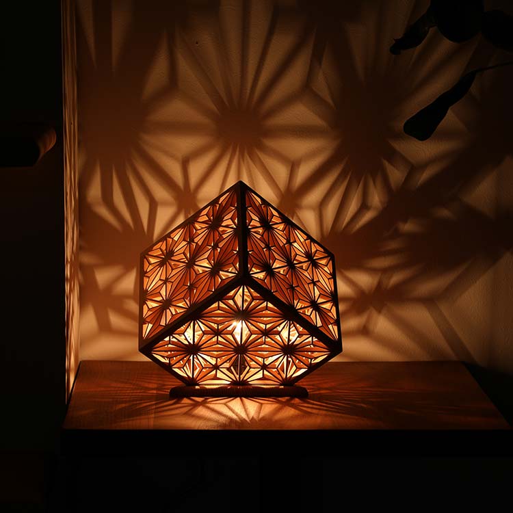 組子照明 キューブ