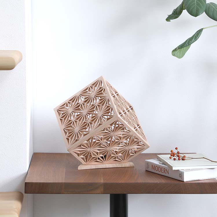 組子照明 キューブ