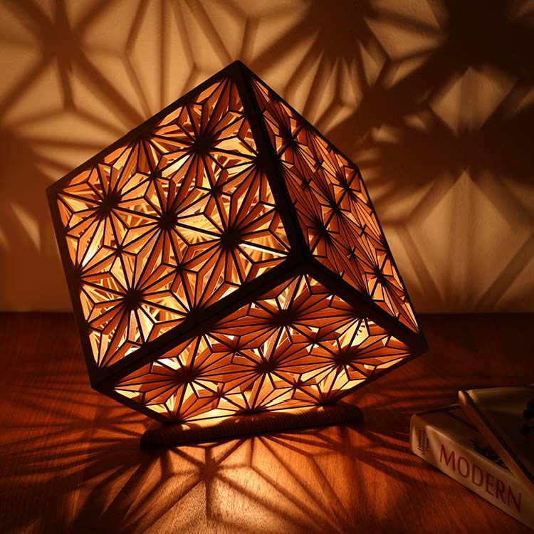 組子照明 キューブ