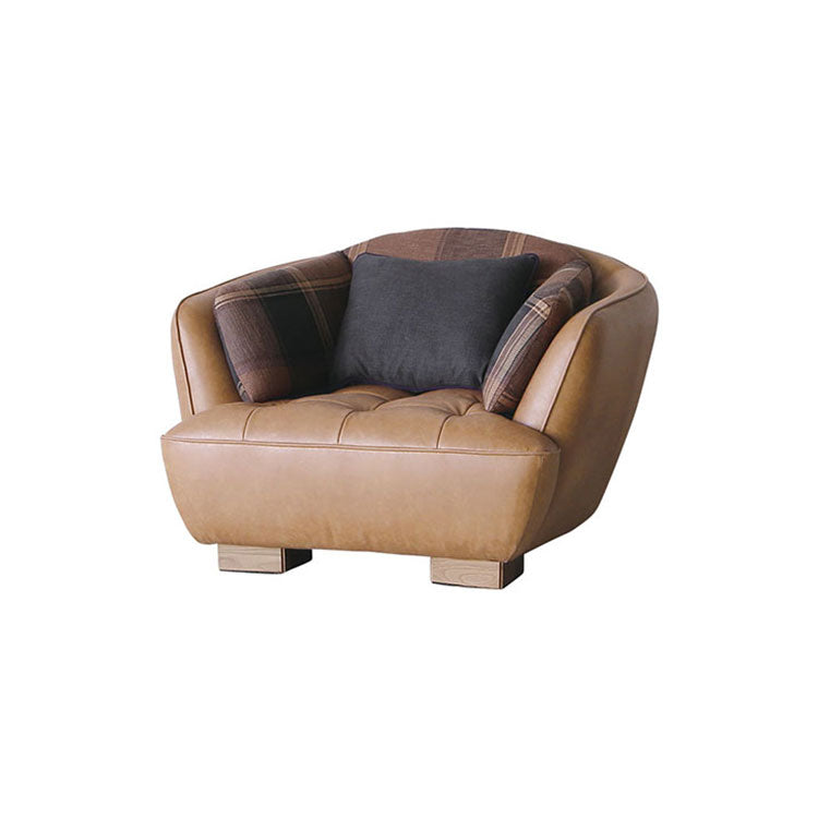 オピアムソファ 1人掛け リサイクルレザーキャメル