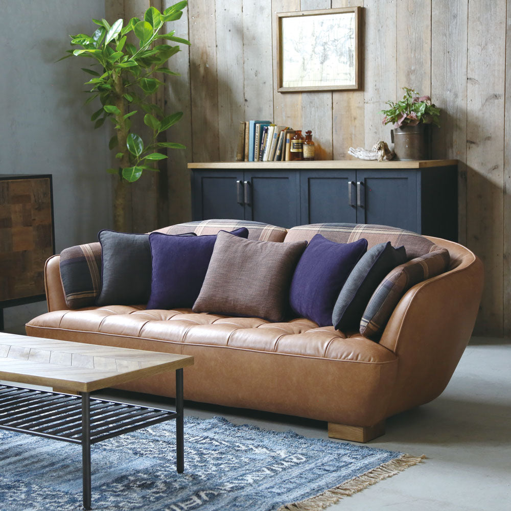 オピアムソファ 2.5人掛け リサイクルレザーキャメル