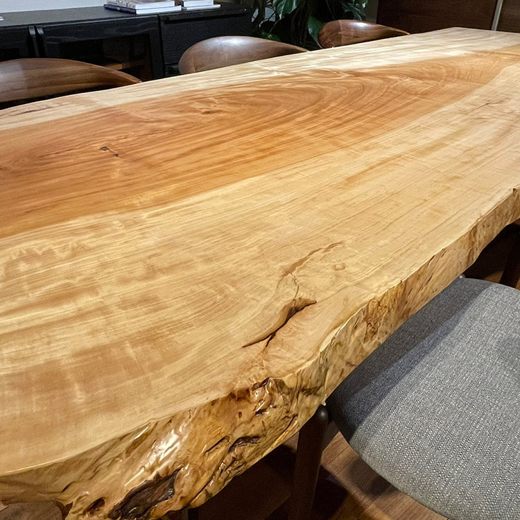 一枚板　トチ(杢)　1207-6　(W210cm)　ダイニングテーブル