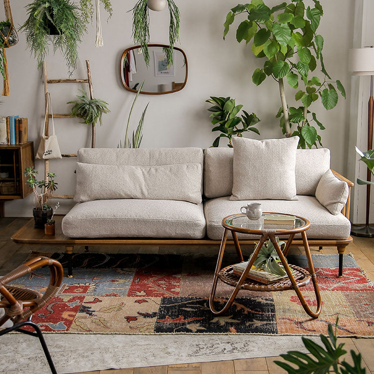 フーバソファ 3人掛け 棚付き片肘 ブラウンスチール脚[tok]