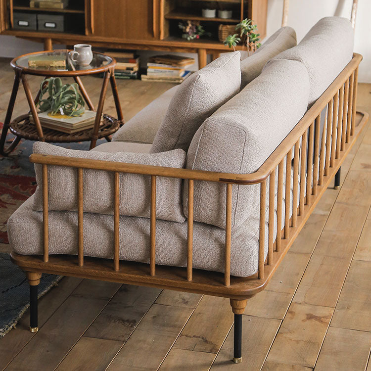 フーバソファ 3人掛け 棚付き片肘 ブラウンスチール脚[tok]