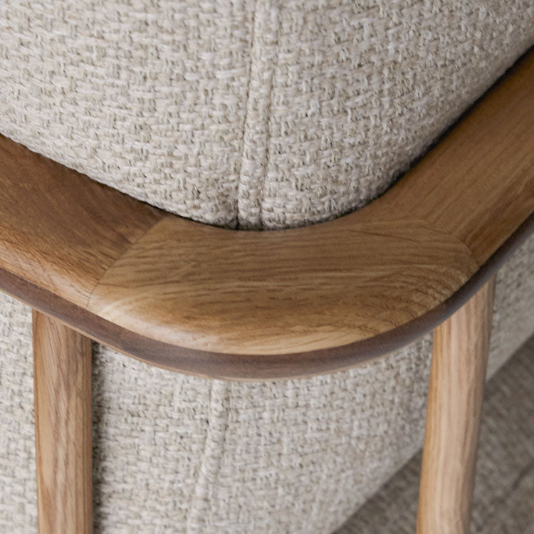 フーバソファ 3人掛け 棚付き片肘 ブラウンスチール脚[tok]