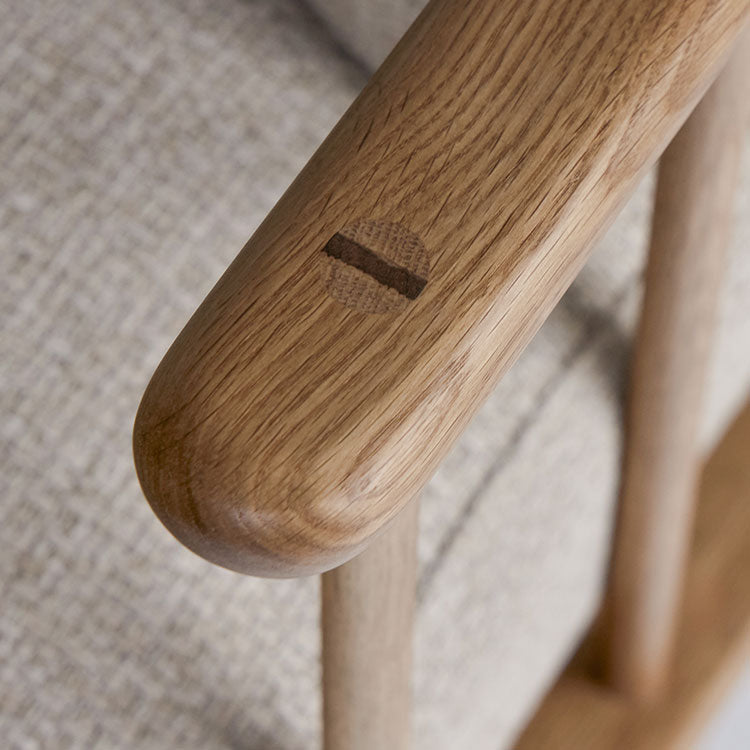 フーバソファ 3人掛け 棚付き片肘 ブラウンスチール脚[tok]