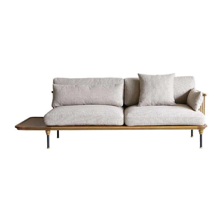 フーバソファ 3人掛け 棚付き片肘 ブラウンスチール脚[tok]