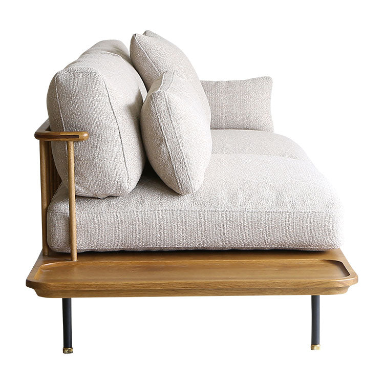 フーバソファ 3人掛け 棚付き片肘 ブラウンスチール脚[tok]