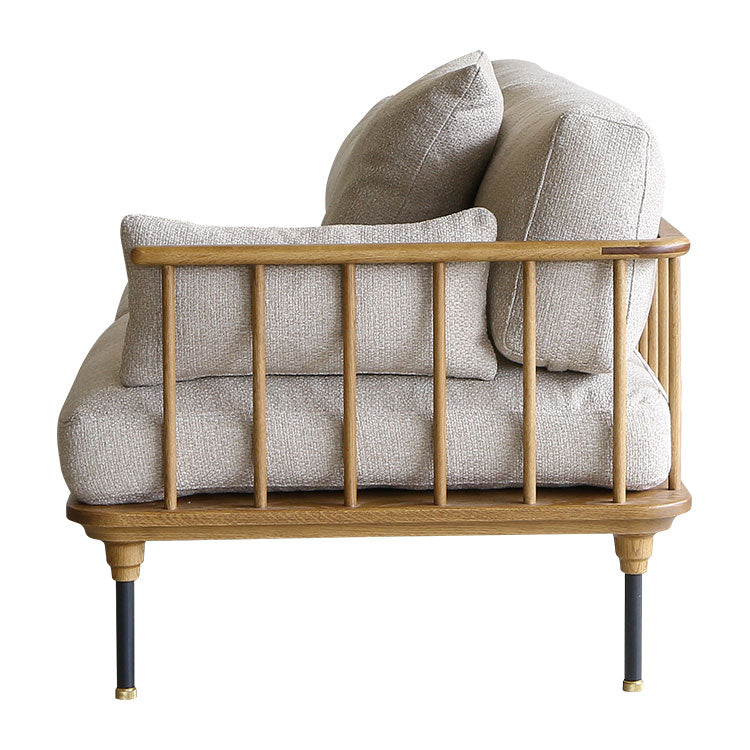 フーバソファ 3人掛け 棚付き片肘 ブラウンスチール脚[tok]