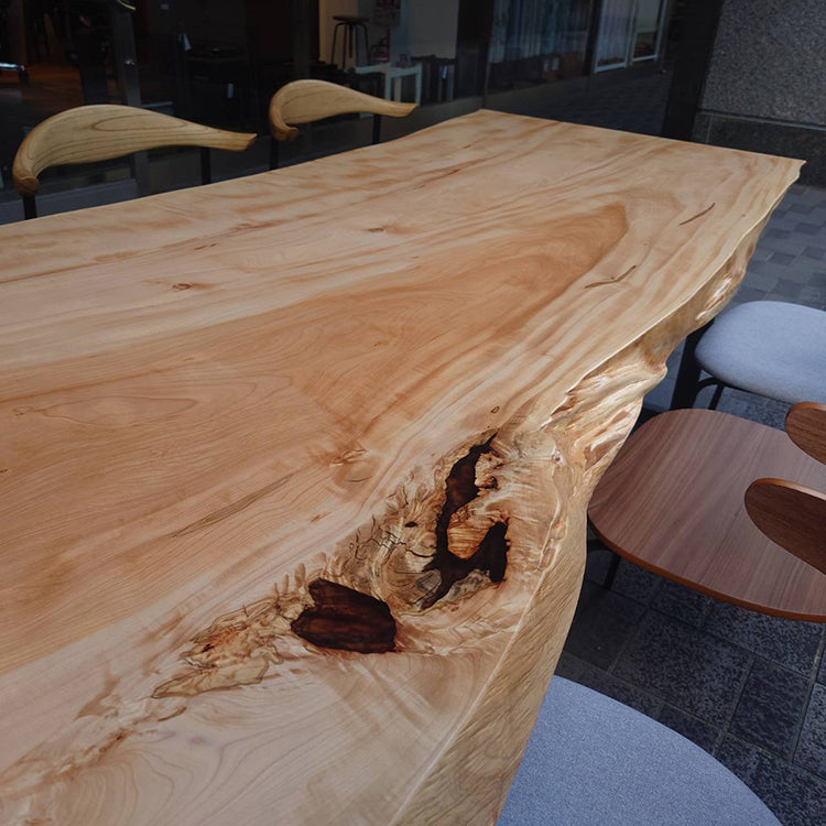 【SOLD OUT】一枚板　トチ(杢)　227-8　(W210cm)　ダイニングテーブル