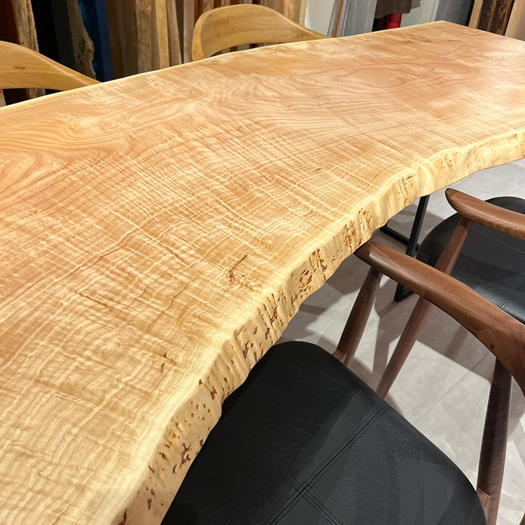 一枚板　トチ(杢)　844-1/2-18　(W215cm)　ダイニングテーブル