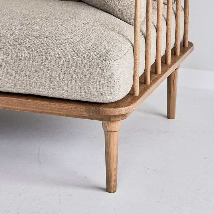 フーバソファ 3人掛け 両肘 ライトブラウン木脚