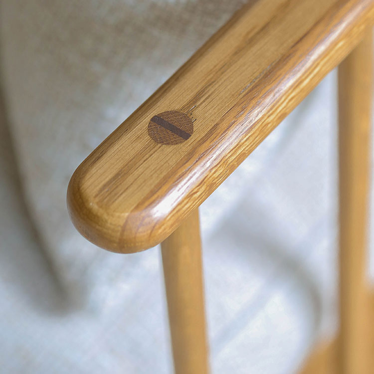 フーバソファ 3人掛け 棚付き片肘 ライトブラウン木脚