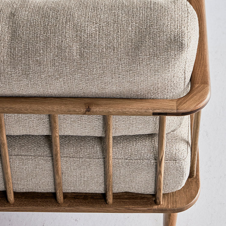 フーバソファ 3人掛け 棚付き片肘 ライトブラウン木脚