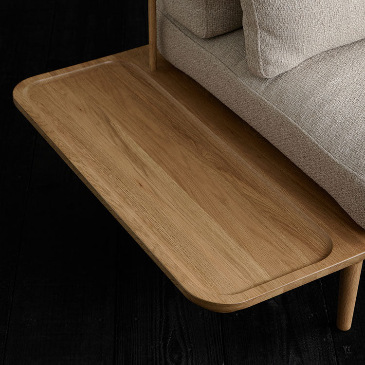 フーバソファ 3人掛け 棚付き片肘 ライトブラウン木脚