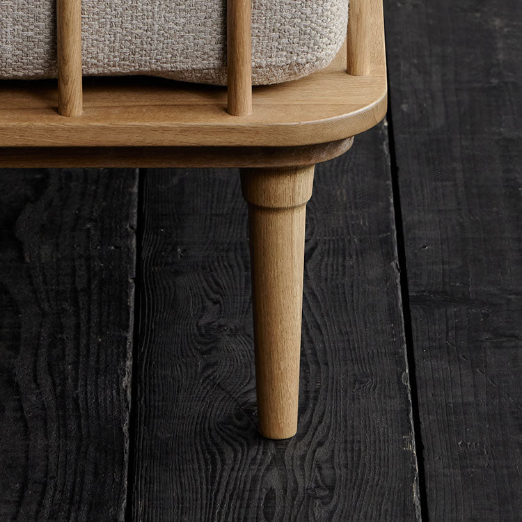 フーバソファ 3人掛け 棚付き片肘 ライトブラウン木脚