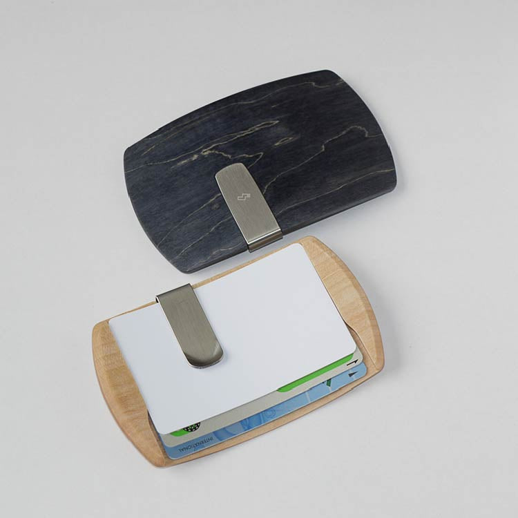 曲木の電子マネークリップ